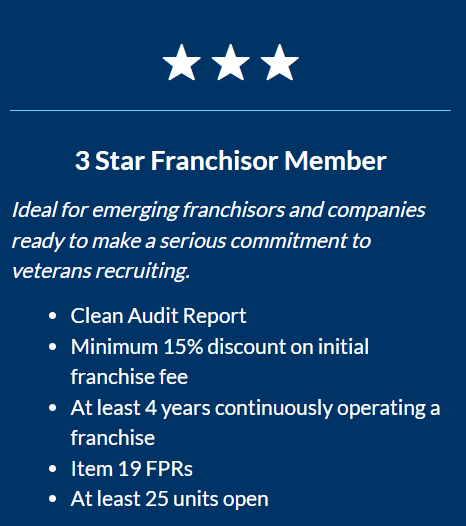 3 Star VetFran Membership