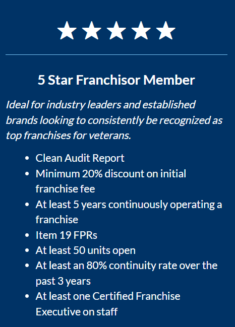 5 Star VetFran Membership
